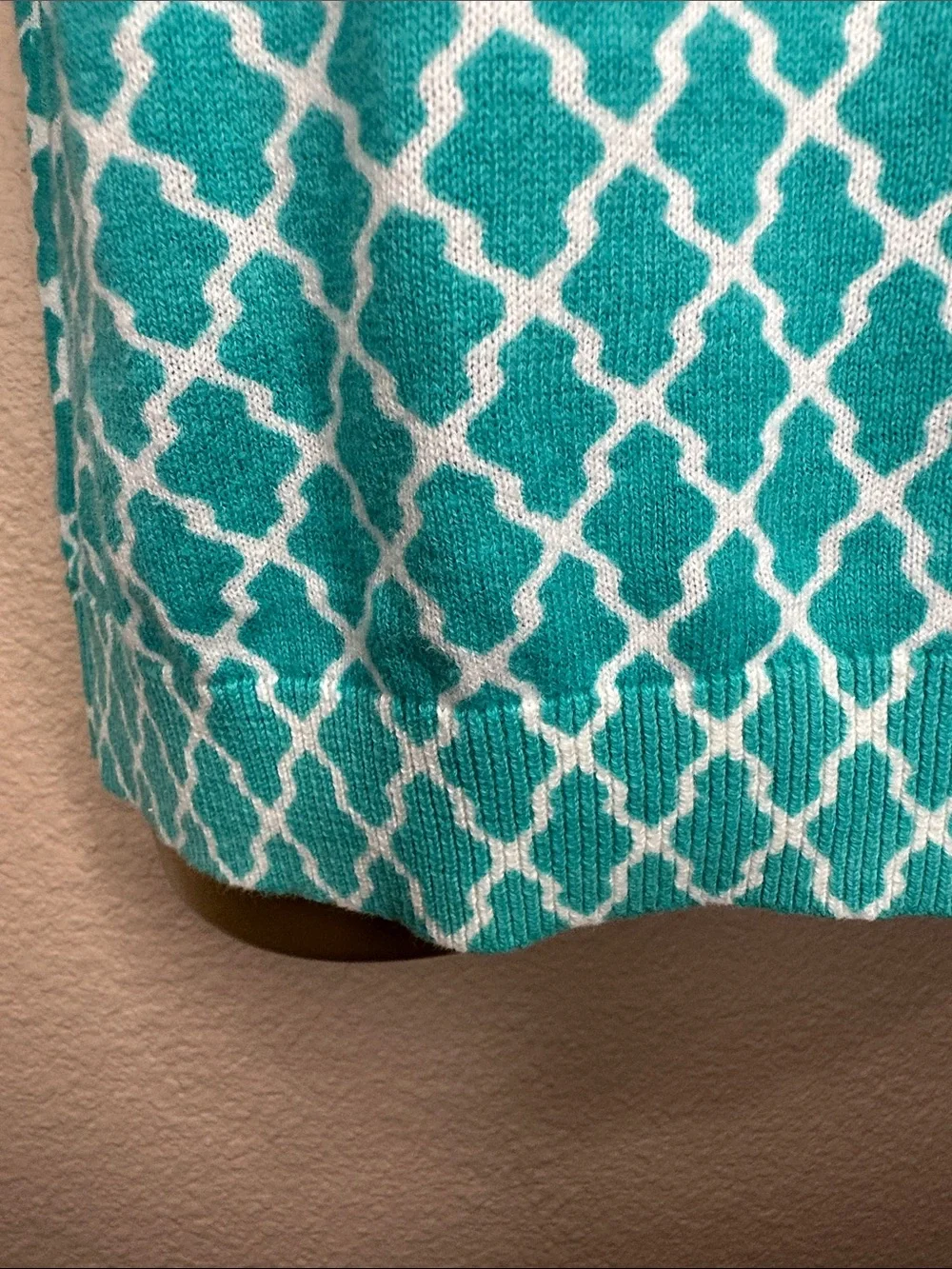 OLD NAVY Women’s Teal Patterned 3/4 Sleeve Summer Sweater, Size M, EUC